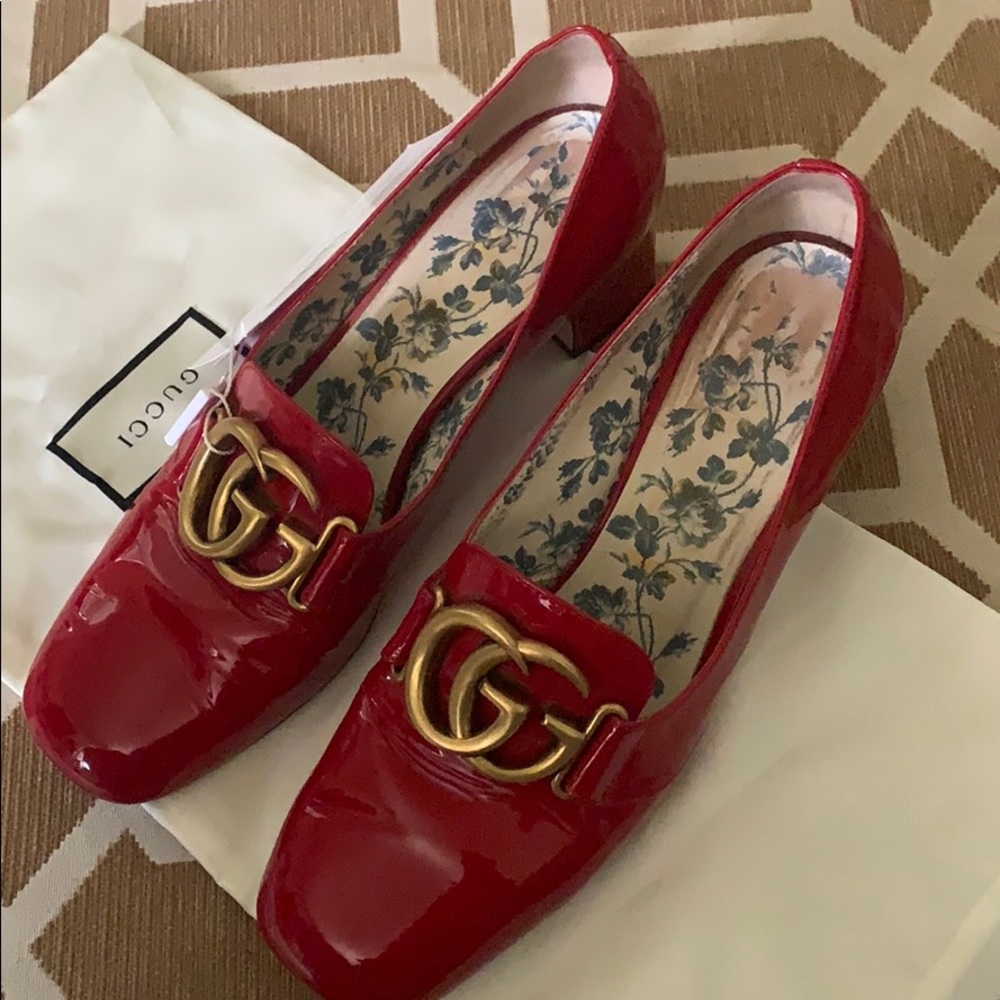 Authentic Gucci heeled loafers
